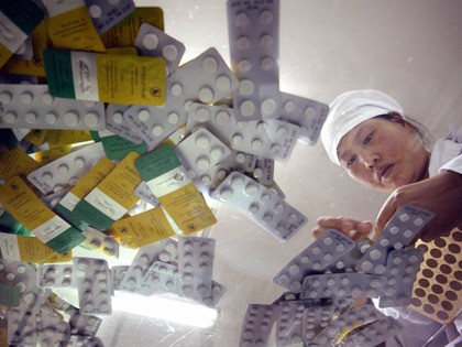 GUILIN, CHINA: A worker at Guilin Pharmaceutical, one of only two Chinese companies conver