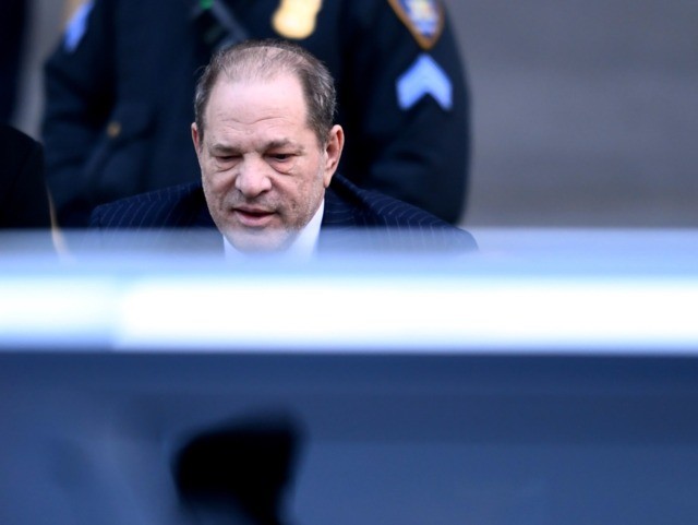 Harvey Weinstein leaves the Manhattan Criminal Court, on February 19, 2020, in New York Ci