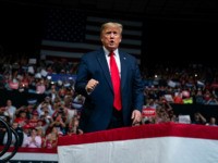 President Donald Trump arrives to speak at a campaign rally at Veterans Memorial Coliseum, Wednesday, Feb. 19, 2020, in Phoenix. (AP Photo/Evan Vucci)