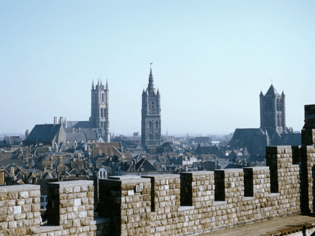 A view of Ghent in Belgium, circa 1960. (Photo by …