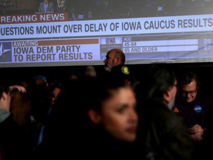 DES MOINES, IOWA - FEBRUARY 03: Supporters of democratic presidential candidate Sen. Berni