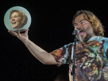 US singer and actor Jack Black from the rock band Tenacious D performs during Rock in Rio festival at the Olympic Park, Rio de Janeiro, Brazil, on September 28, 2019. - The week-long Rock in Rio festival started September 27, with international stars as headliners, over 700,000 spectators and social …