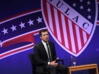 NORTH LAS VEGAS, NEVADA - FEBRUARY 13: Democratic presidential candidate former South Bend, Indiana Mayor Pete Buttigieg, participates in a LULAC Presidential Town Hall at The College of Southern Nevada February 13, 2020 in North Las Vegas, Nevada. League of United Latin American Citizens held the presidential town hall with …