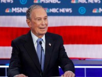 Democratic presidential candidates Sen. Elizabeth Warren, D-Mass., right, speaks as former New York City Mayor Mike Bloomberg looks on during a Democratic presidential primary debate Wednesday, Feb. 19, 2020, in Las Vegas, hosted by NBC News and MSNBC. (AP Photo/John Locher)