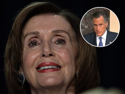 (INSET: Sen. Mitt Romney, R-UT) US House Speaker Nancy Pelosi(D-CA) attends the 68th annua