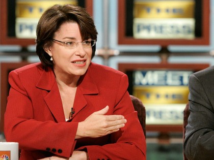 WASHINGTON - OCTOBER 15: Democratic U.S. Senate candidate Amy Klobuchar and Republican U.S. Senate candidate Rep. Mark Kennedy (R-MN) participate in a debate on "Meet the Press" during a taping at the NBC studios October 15, 2006 in Washington, DC. Klobuchar and Kennedy are competing for the Senate seat vacant …