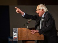 Democratic presidential candidate Vermont Senator Bernie Sanders speaks to supporters as they wait for results to come in at his caucus night watch party on February 3, 2020 in Des Moines, Iowa. (Photo by Kerem Yucel / AFP) (Photo by KEREM YUCEL/AFP via Getty Images)