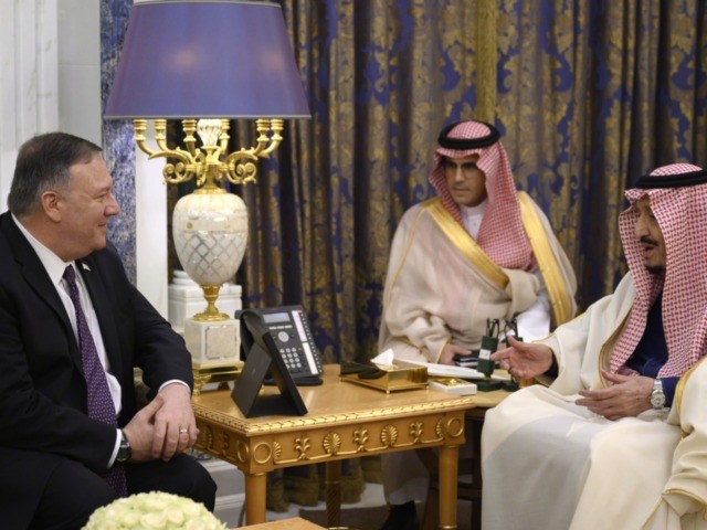 US Secretary of State Mike Pompeo meets with Saudi King Salman bin Abdulaziz at the Royal