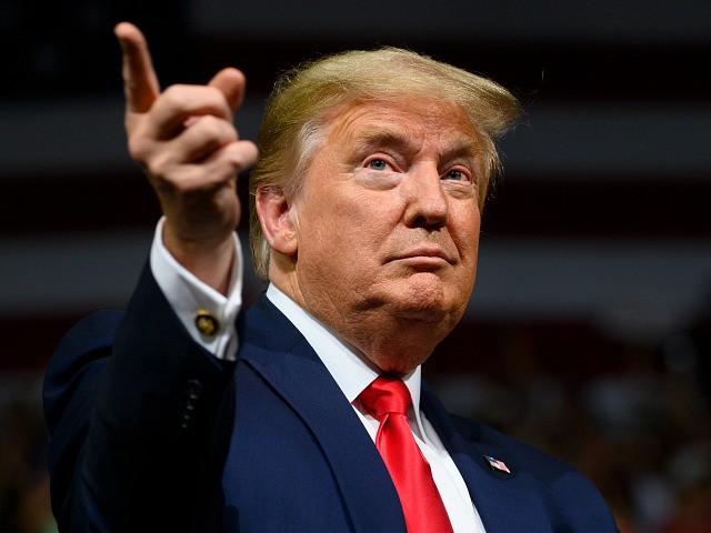 US President Donald Trump delivers remarks at a Keep America Great rally in Phoenix, Arizo