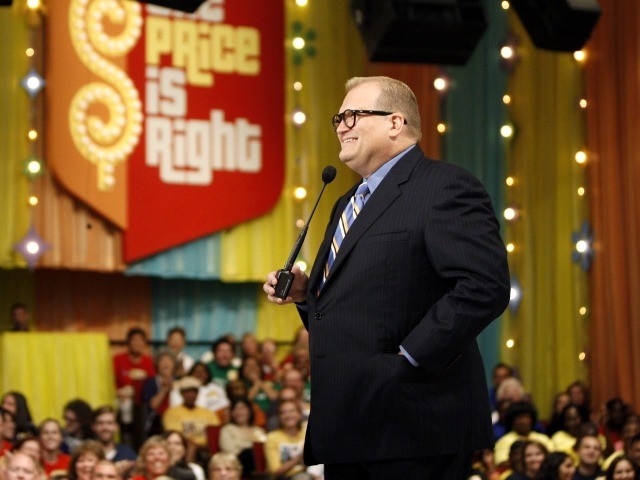 Show host Drew Carey is seen during a taping of "The Price Is Right" in Los Ange