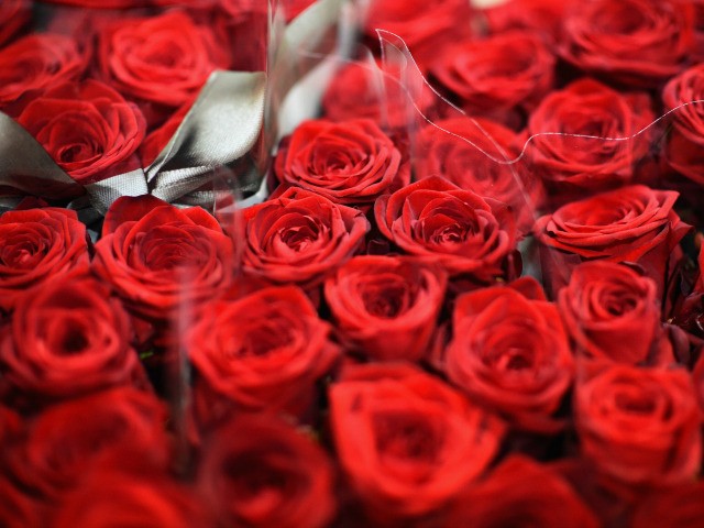 A close-up view of flowers at Johnston and Scott flower merchants as flowers are prepared