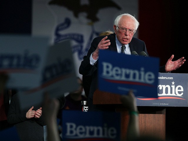 DES MOINES, IOWA - FEBRUARY 03: Democratic presidential candidate Sen. Bernie Sanders (I-VT) addresses supporters during his caucus night watch party on February 03, 2020 in Des Moines, Iowa. Iowa is the first contest in the 2020 presidential nominating process with the candidates then moving on to New Hampshire. (Photo …