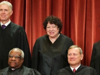 Justices of the US Supreme Court pose for their official photo at the Supreme Court in Washington, DC on November 30, 2018. - Seated from left: Associate Justices Stephen Breyer, Clarence Thomas, and Chief Justice John Roberts. Standing from left: Associate Justices Neil Gorsuch and Sonia Sotomayor. (Photo by MANDEL &hellip;