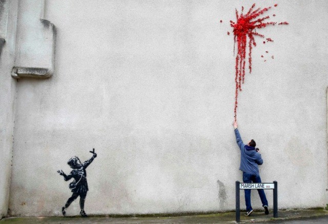 New Banksy artwork vandalised