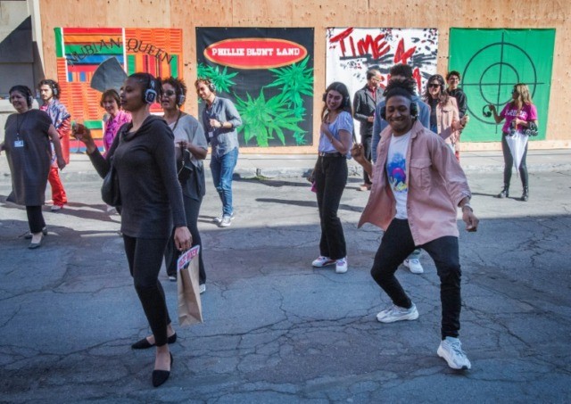 Anti-white supremacist silent disco hits Hollywood art fair