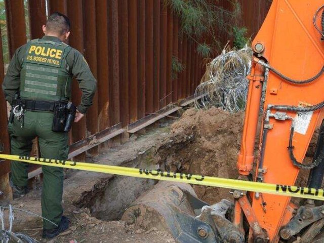 Yuma Sector Border Patrol agents find a tunnel under the border wall near San Luis, Arizon