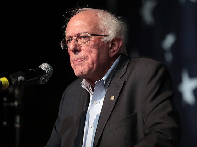 U.S. Senator Bernie Sanders speaking with attendees at the 2019 Iowa Democratic Wing Ding at Surf Ballroom in Clear Lake, Iowa.