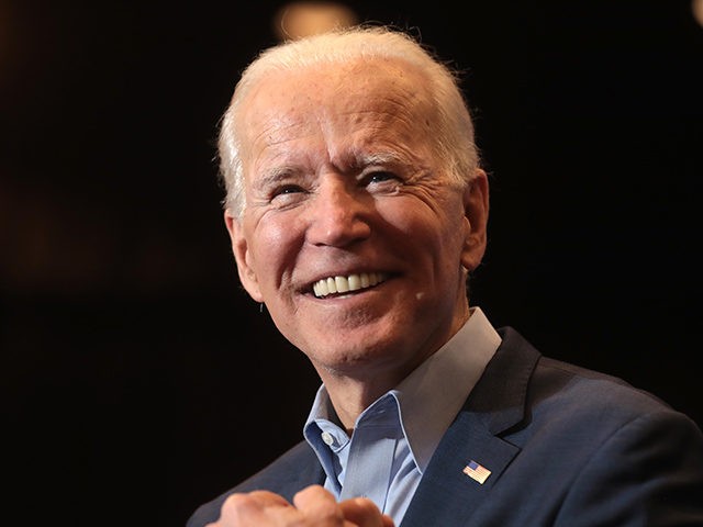 Former Vice President of the United States Joe Biden speaking with supporters at a communi