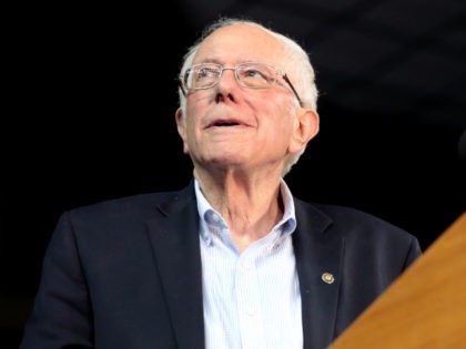 U.S. Senator Bernie Sanders speaking with supporters at a campaign rally at Arizona Vetera