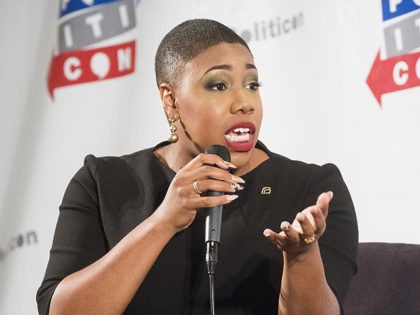 Harris Symone Sanders attends Politicon at The Pasadena Convention Center on Sunday, Aug. 30, 2017, in Pasadena, Calif. (Photo by Colin Young-Wolff/Invision/AP)