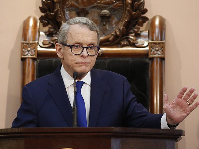 Ohio Governor Mike DeWine speaks during the Ohio State of the State address at the Ohio Statehouse in Columbus, Ohio, Tuesday, March 5, 2019. (AP Photo/Paul Vernon)