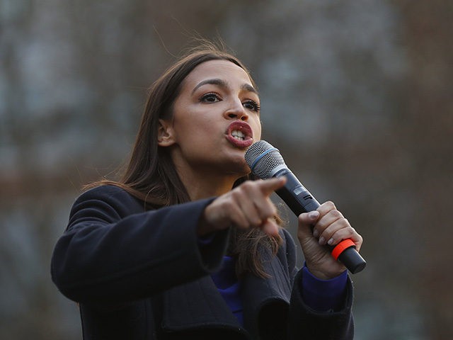 Rep. Alexandria Ocasio-Cortez, D-NY., speaks at a campaign rally for Democratic presidential candidate Sen. Bernie Sanders, I-Vt., at the University of Michigan in Ann Arbor, Mich., Sunday, March 8, 2020. (AP Photo/Paul Sancya)