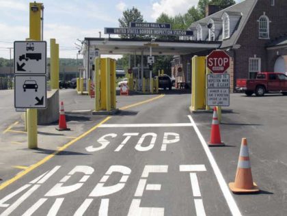 This Aug. 2, 2017 photo shows the U.S. border crossing post at the Canadian border between Vermont and Quebec, Canada, at Beecher Falls, Vt. (Photo: WILSON RING/ASSOCIATED PRESS)
