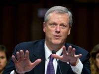 In this Sept. 7, 2017, file photo, Massachusetts Governor Charlie Baker speaks at the Senate Health, Education, Labor, and Pensions Committee hearing to discuss ways to stabilize health insurance markets, on Capitol Hill in Washington. Some lawmakers, activists and medical groups in Massachusetts are pushing for the creation of "supervised …