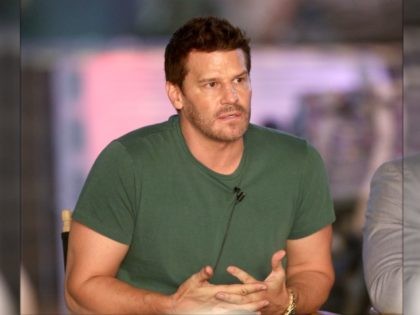 LOS ANGELES, CA - AUGUST 01: Actor David Boreanaz of 'Seal Team' speaks onstage during the CBS portion of the 2017 Summer Television Critics Association Press Tour at CBS Studio Center on August 1, 2017 in Los Angeles, California. (Photo by Frederick M. Brown/Getty Images)