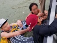 Del Rio Sector Border Patrol agents rescue a Honduran family attempting to illegally cross the Rio Grande. (Photo: U.S. Border Patrol/Del Rio Sector)