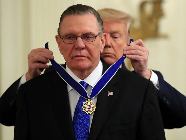 President Donald Trump presents the Presidential Medal of Freedom to former Vice Chief of