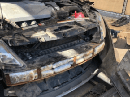 El Centro Sector Border Patrol agents find methamphetamine hidden in the bumper of a vehicle at a California immigration checkpoint. (Photo: U.S. Border Patrol/El Centro Sector)
