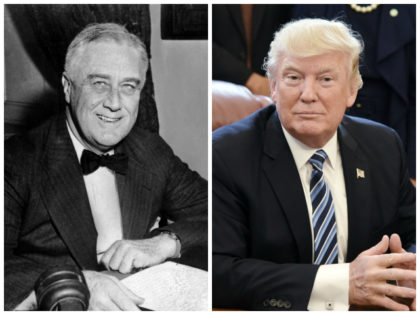 UNITED STATES: An undated portrait of US President Franklin D. Roosevelt. (Photo credit should read AFP/AFP via Getty Images) WASHINGTON, DC - APRIL 27: (AFP OUT) U.S. President Donald Trump looks on after signing a Memorandum on Aluminum Imports and Threats to National Security in the Oval Office on April …