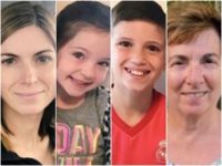 Julie Smith, 41, Scarlett Smith, 5, Jaxson Smith, 11, and Josephine Fay, 76