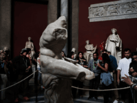 People walk through the Vatican Museums on September 01, 2018 in Vatican City, Vatican. Tensions in the Vatican are high following accusations that Pope Francis covered up for an American ex-cardinal accused of sexual misconduct. Archbishop Carlo Maria Vigano, a member of the conservative movement in the church, made the …