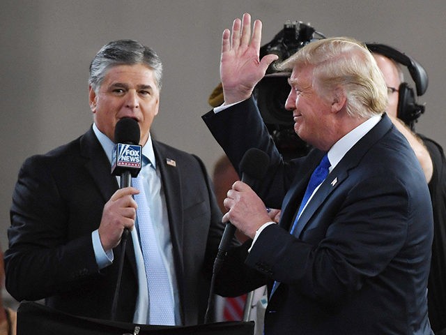 LAS VEGAS, NV - SEPTEMBER 20: Fox News Channel and radio talk show host Sean Hannity (L) i