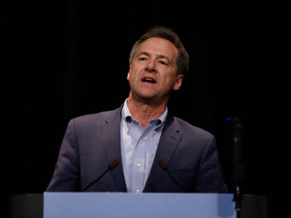 ALTOONA, IA - AUGUST 21: Presidential candidate, Governor of Montana, Steve Bullock speaks at the Iowa Federation Labor Convention on August 21, 2019 in Altoona, Iowa. Candidates had 10 minutes each to address union members during the convention. The 2020 Democratic presidential Iowa caucuses will take place on Monday, February …