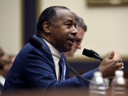 US Secretary of the Department of Housing and Urban Development Ben Carson testifies before a House Financial Services Committee hearing, on Capitol Hill, October 22, 2019 in Washington, DC. (Photo by Olivier Douliery / AFP) (Photo by OLIVIER DOULIERY/AFP via Getty Images)