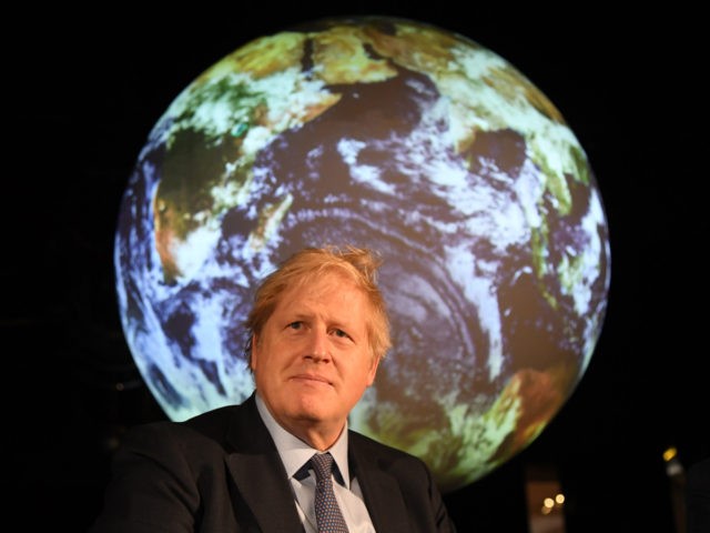 LONDON, ENGLAND - FEBRUARY 04: Prime minister Boris Johnson attends the launch of the UK-hosted COP26 UN Climate Summit, being held in partnership with Italy this autumn in Glasgow, at the Science Museum on February 4, 2020 in London, England. Johnson will reiterate the government's commitment to net zero by …
