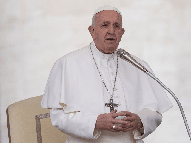Pope Francis speaks during the weekly general audience on St. Peter's square, on February 26, 2020 (Photo by Tiziana FABI / AFP) (Photo by TIZIANA FABI/AFP via Getty Images)