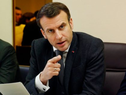 Frances President Emmanuel Macron attends a Defence Council at the Elysee Palace, in Paris