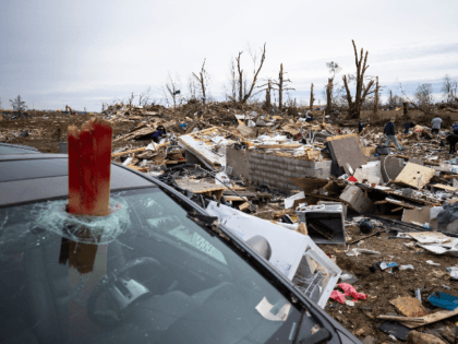 A view of wreckage left behind in the tornado's path through a residential area on March 4, 2020 in Cookeville, Tennessee. A tornado passed through the Nashville area early Tuesday morning which left Putnam County with 18 killed and 38 unaccounted for. (Photo by Brett Carlsen/Getty Images)
