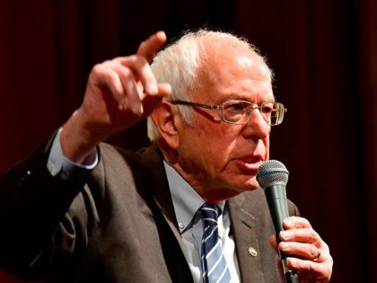 Democratic presidential hopeful Senator Bernie Sanders speaks at a Bernie 2020 rally at th