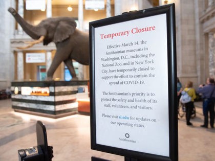A sign announces a temporarily closure on March 14 due to COVID-19, known as the coronavir