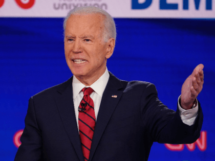 Democratic presidential hopeful former US vice president Joe Biden participates in the 11t