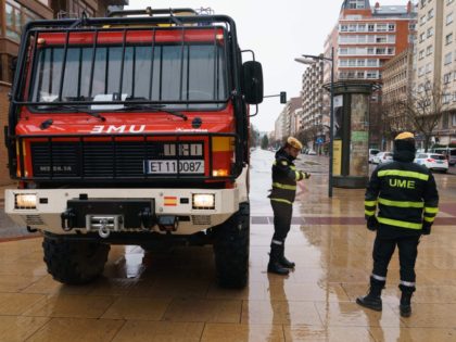 Military Emergencies Unit (UME) are pictured after their deployment in the northern Spanis