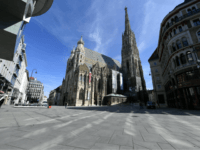 A picture taken on March 16, 2020 shows a view of Stephan square in the center of Vienna, where activities came to a halt due to the novel coronavirus. (Photo by HELMUT FOHRINGER / APA / AFP) / Austria OUT (Photo by HELMUT FOHRINGER/APA/AFP via Getty Images)