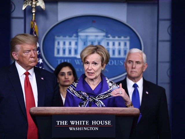 White House Coronavirus Task Force Coordinator, Dr. Deborah Birx, answers a question during the daily briefing on the novel coronavirus, COVID-19, at the White House on March 18, 2020, in Washington, DC. (Photo by Brendan Smialowski / AFP) (Photo by BRENDAN SMIALOWSKI/AFP via Getty Images)