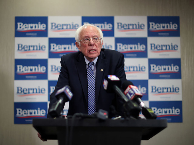 SALT LAKE CITY, UTAH - MARCH 02: Democratic presidential candidate Sen. Bernie Sanders (I-VT) speaks at a news conference at the Doubletree Hotel March 02, 2020 in Salt Lake City, Utah. Sanders is campaigning in Utah and Minnesota the day before Super Tuesday, when 1,357 Democratic delegates in 14 states …