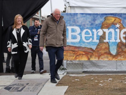 SALT LAKE CITY, UTAH - MARCH 02: Democratic presidential candidate Sen. Bernie Sanders (I-VT) (R) and his wife Jane O'Meara Sanders arrive for a campaign rally in the Central Mall of the Utah State Fair Park March 02, 2020 in Salt Lake City, Utah. Sanders is campaigning in Utah and …